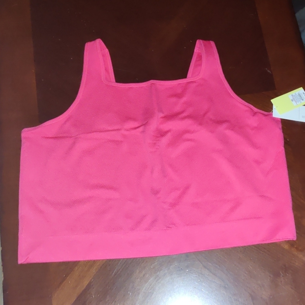 All In Motion Coral/Pink Fitted Seamless Crop Tank Top